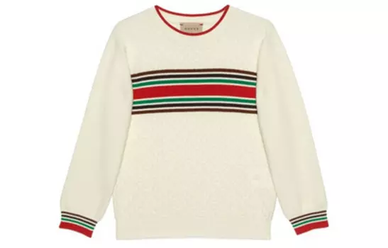Свитер детский Gucci, белый / красный / бежевый
