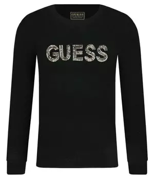 Свитер детский Guess с блестящим логотипом, черный