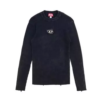 Свитер Diesel Ribbed Logo Sweater 'Black', черный