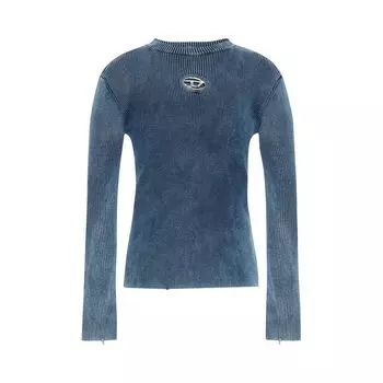 Свитер Diesel Ribbed Logo Sweater 'Blue', синий