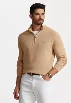 Свитер ДЛИННЫЙ РУКАВ Polo Ralph Lauren Big & Tall, светло-коричневый меланж