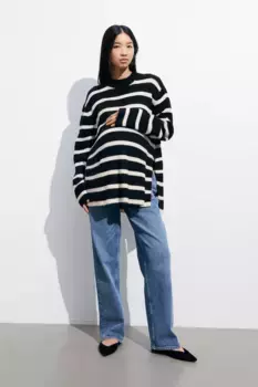 Свитер для беременных и кормящих мам «до и после» H&M, черный