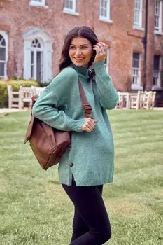 Свитер для беременных и кормящих мам с высоким воротником JoJo Maman Bb