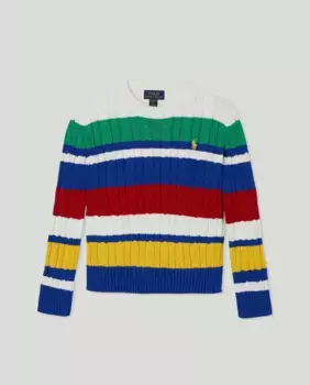 Свитер для девочек с застежкой-перкинсом Polo Ralph Lauren, тёмно-синий