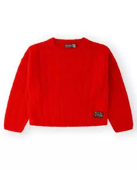 Свитер для девочки из трикотажного полотна с круглым вырезом Canada House, красный