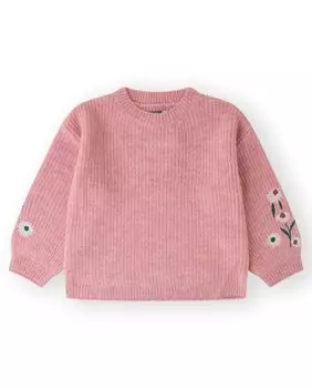 Свитер для девочки из трикотажного полотна с круглым вырезом Canada House, розовый