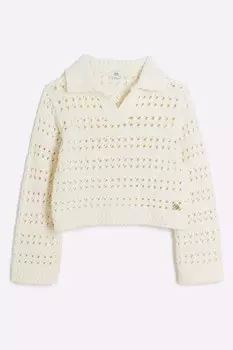 Свитер для девочки крючком River Island, бежевый