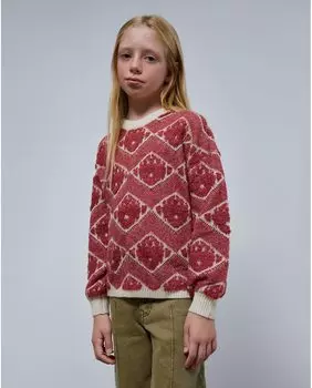 Свитер для девочки с длинными рукавами и круглым вырезом Scalpers, розовый