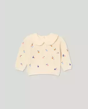 Свитер для девочки с вырезом Baby El Corte Ingls, белый