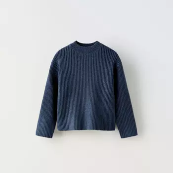 Свитер для девочки Zara Ribbed Knit, синий