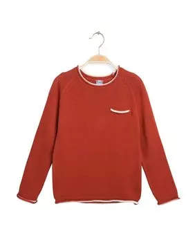 Свитер для мальчика бойлового цвета с налокотниками Dadati, оранжевый