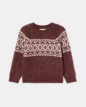 Свитер для мальчика из жаккардового трикотажа Kids El Corte Ingls, цвет 291 Berenjena