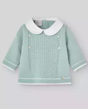 Свитер для мальчика контрастной вязки PAZ Rodrguez, зеленый