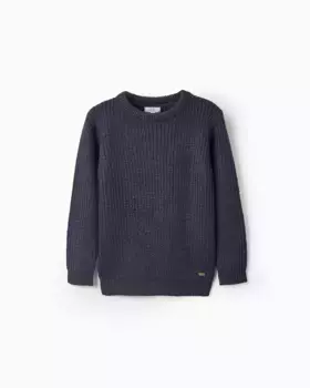 Свитер для мальчика крупной вязки Zippy, темно-синий