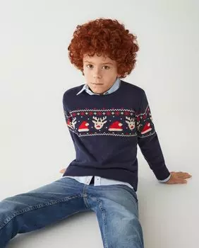 Свитер для мальчика с длинными рукавами El Corte Ingls, темно-синий