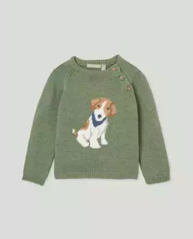 Свитер для мальчика с интарсией Coconut El Corte Ingls, зеленый