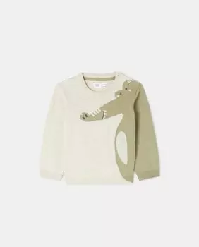 Свитер для мальчика с крокодилом El Corte Ingls, светло-серый