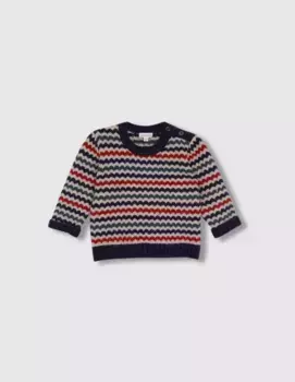 Свитер для мальчика с круглым вырезом интарсии Gocco, мультиколор