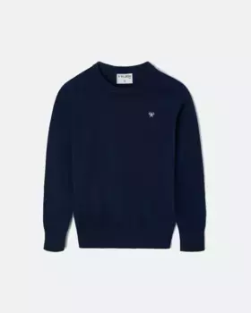 Свитер для мальчика с круглым вырезом темно-синего цвета Silbon, тёмно-синий