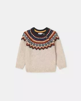 Свитер для мальчика с круглым вырезом и принтом Greca El Corte Ingls, мультиколор