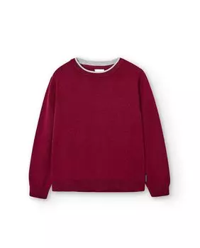 Свитер для мальчика с круглым вырезом красного цвета Boboli, красный