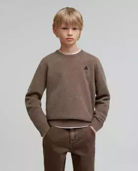 Свитер для мальчика с вышитым черепом Scalpers, цвет Topo