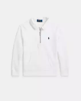 Свитер для мальчиков на короткой молнии и кармане в виде кенгуру Polo Ralph Lauren, белый