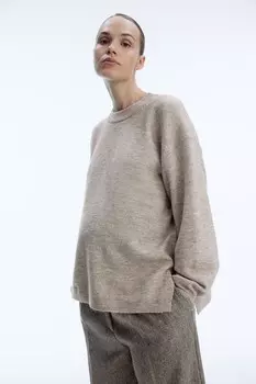Свитер для мамы с разрезами по низу H&M, бежевый