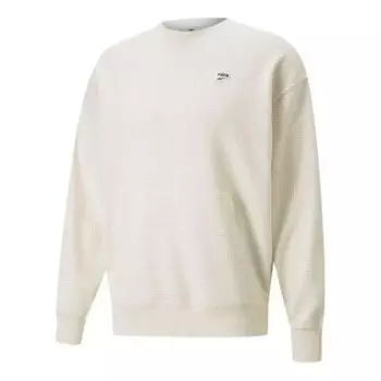 Свитер downtown waffle crewneck sweatshirt 'white' Puma, белый