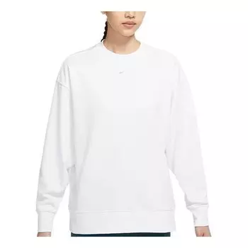 Свитер dri-fit training sports quick dry round neck pullover hoodie white Nike, белый