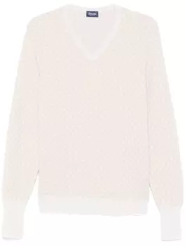 Свитер Drumohr из кашемира с V-образным вырезом, серый