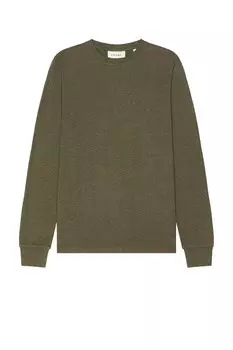 Свитер Duo Fold с круглым вырезом Frame, цвет Heather Olive Green