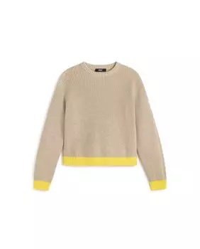 Свитер двухцветной вязки для девочки с круглым вырезом Ecoalf, мультиколор