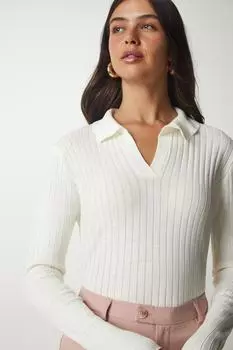 Свитер - Ecru - Классический крой Happiness stanbul, экрю