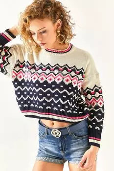 Свитер - Ecru - Классический крой Olalook, экрю