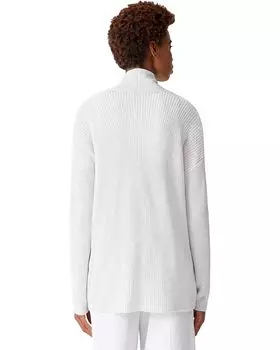 Свитер Eileen Fisher Peruvian Organic Cotton Tencel Boxy Short Cardigan, цвет Chalk