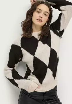 Свитер Ellos Collection, черный/бежевый
