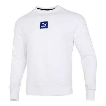 Свитер emb logo sweatshirt 'white' Puma, белый