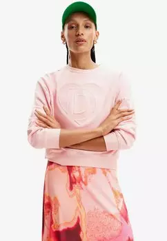 Свитер Embossed Imagotype Desigual, розовый