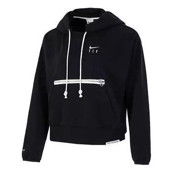 Свитер embroidered logo big pocket short sports hoodie black Nike, черный