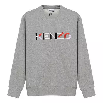 Свитер embroidery logo round-neck swea gray Kenzo, серый