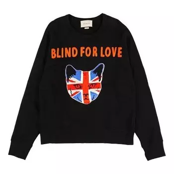 Свитер embroidery round-neck swea black Gucci, черный