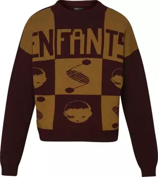 Свитер Enfants Riches Dprims Enfants Logo Check Sweater 'Burgundy/Mustard', красный