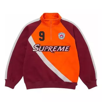 Свитер equipe half zip sweatshirt 'orange burgundy' Supreme, оранжевый