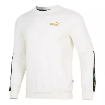Свитер ess metallic logo sweater 'white' Puma, белый