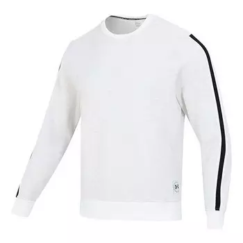 Свитер essential fleece heritage crew sweatshirt 'onyx white' Under Armour, белый