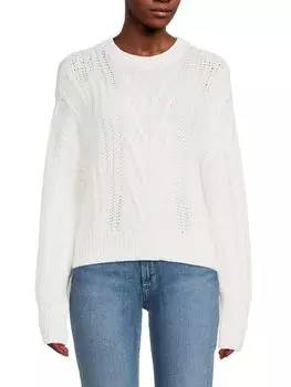 Свитер Eva Pistola вязаный с косами, белый