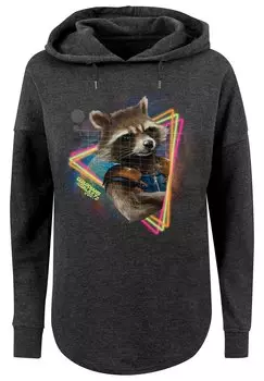 Свитер F4NT4STIC Oversized Hoodie Marvel Guardians of the Galaxy Neon Rocket, цвет charcoal