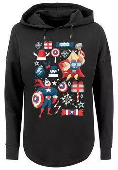 Свитер F4NT4STIC Oversized Hoodie Marvel Thor und Captain America weihnachten, черный