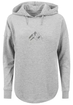 Свитер F4NT4STIC Oversized Hoodie Mountain Berge Urlaub Winter Schnee Ski, серый